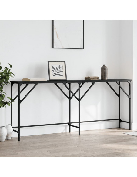 Tavolino Consolle Nero 180x29x75 cm in Legno Multistrato