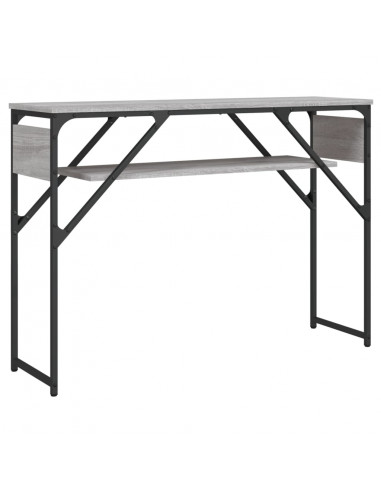 Tavolo Consolle Ripiano Grigio Sonoma 105x30x75cm Multistrato