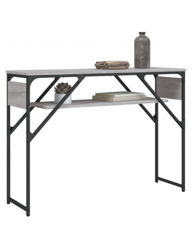 Tavolo Consolle Ripiano Grigio Sonoma 105x30x75cm Multistrato