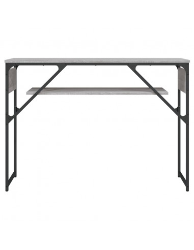 Tavolo Consolle Ripiano Grigio Sonoma 105x30x75cm Multistrato