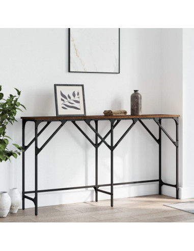 Tavolino Consolle Rovere Marrone 140x29x75 cm Legno Multistrato