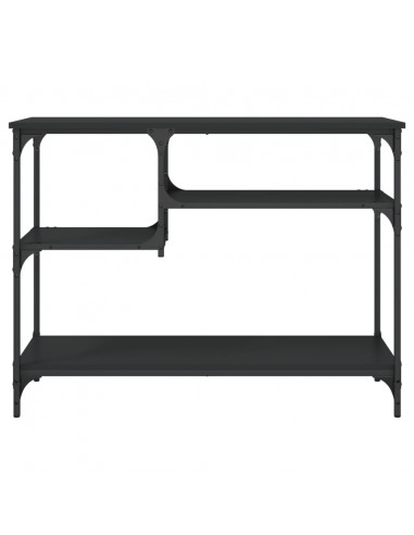 Tavolino Consolle con Ripiani Nero 100x35x75 cm