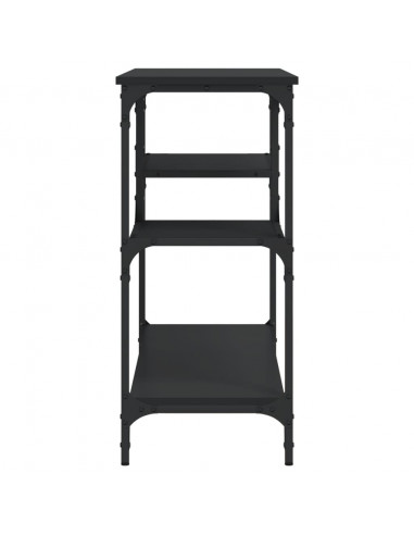 Tavolino Consolle con Ripiani Nero 100x35x75 cm