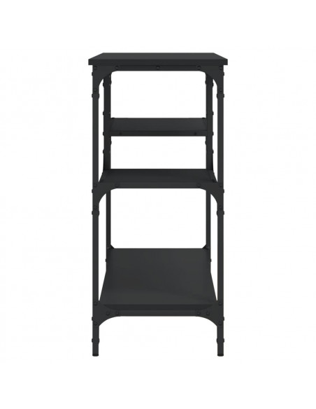 Tavolino Consolle con Ripiani Nero 100x35x75 cm