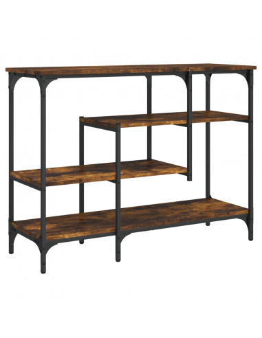 Tavolino Consolle con Ripiani Rovere Fumo 100x35x75 cm