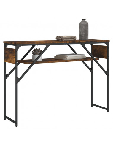 Tavolo Consolle Ripiano Rovere Fumo 105x30x75cm Multistrato