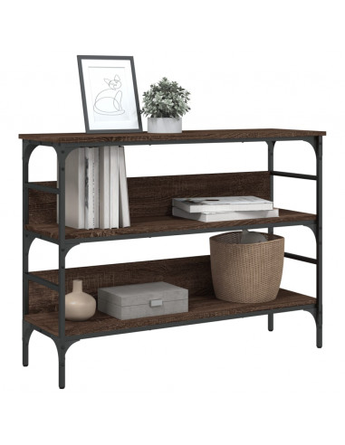 Tavolino Consolle Rovere Marrone 100x32x75 cm Legno Multistrato