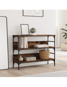 Tavolo Consolle Rovere Fumo 100x32x75 cm Legno Multistrato 2