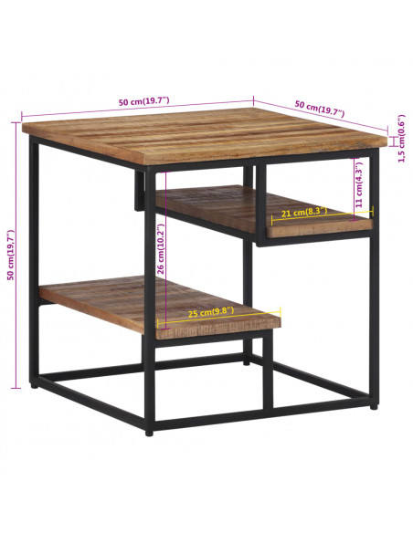 Tavolino 50x50x50 cm Teak Massello di Recupero
