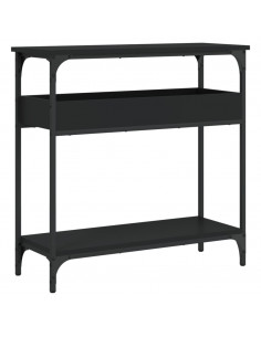 Tavolo Consolle con Ripiano Nero 75x29x75cm Legno Multistrato 2