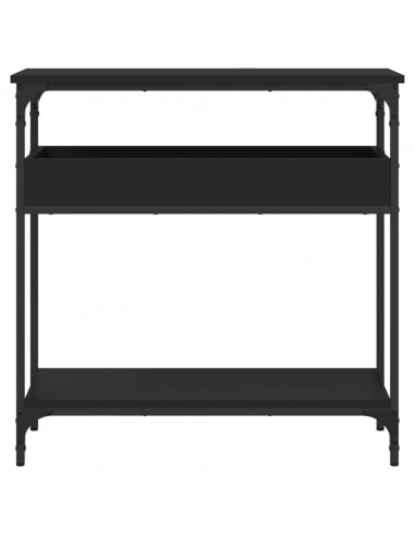Tavolo Consolle con Ripiano Nero 75x29x75cm Legno Multistrato
