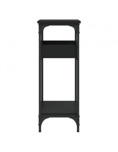 Tavolo Consolle con Ripiano Nero 75x29x75cm Legno Multistrato