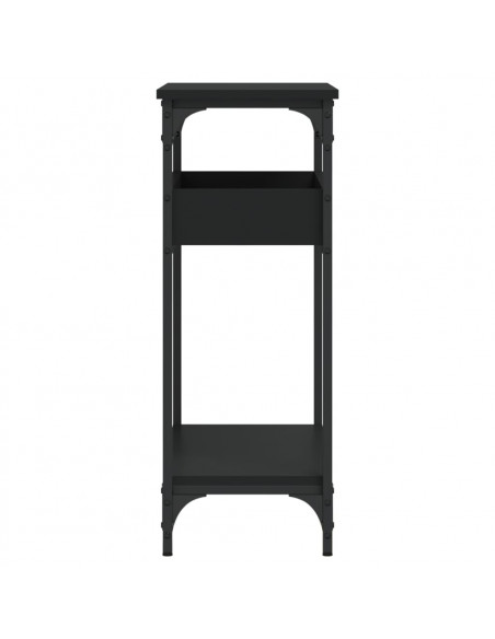 Tavolo Consolle con Ripiano Nero 75x29x75cm Legno Multistrato
