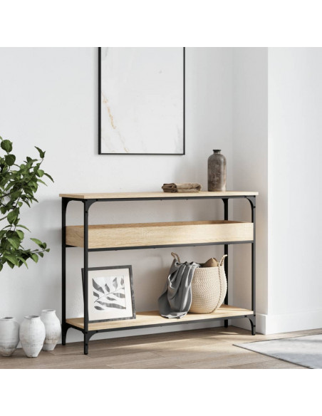 Tavolo Consolle Ripiano Rovere Sonoma 100x29x75cm Multistrato