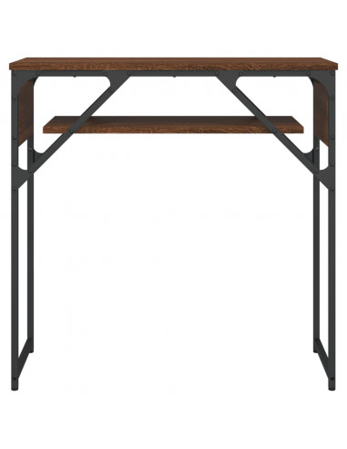 Tavolo Consolle Ripiano Rovere Marrone 75x30x75cm Multistrato