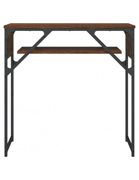 Tavolo Consolle Ripiano Rovere Marrone 75x30x75cm Multistrato