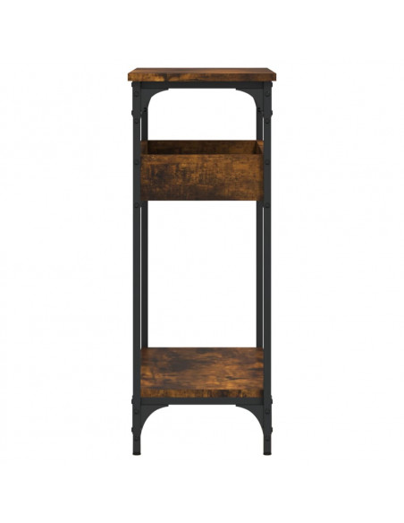 Tavolo Consolle Ripiano Rovere Fumo 75x29x75 Legno Multistrato