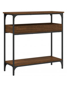 Tavolo Consolle Ripiano Rovere Marrone 75x29x75cm Multistrato 2