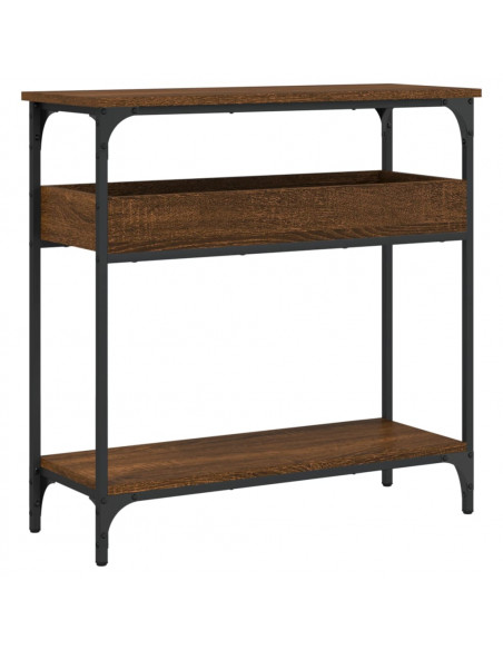 Tavolo Consolle Ripiano Rovere Marrone 75x29x75cm Multistrato