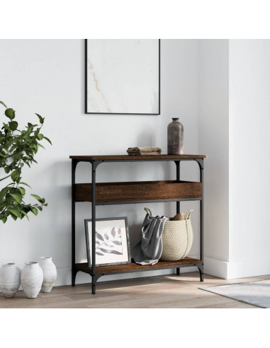 Tavolo Consolle Ripiano Rovere Marrone 75x29x75cm Multistrato