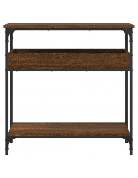 Tavolo Consolle Ripiano Rovere Marrone 75x29x75cm Multistrato