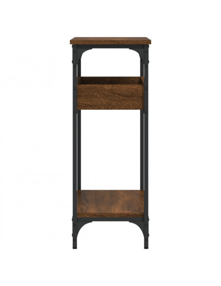 Tavolo Consolle Ripiano Rovere Marrone 75x29x75cm Multistrato