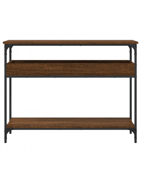 Tavolo Consolle Ripiano Rovere Marrone 100x29x75cm Multistrato