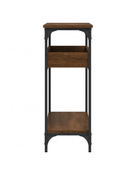 Tavolo Consolle Ripiano Rovere Marrone 100x29x75cm Multistrato