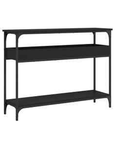 Tavolo Consolle con Ripiano Nero 100x29x75cm Legno Multistrato 2
