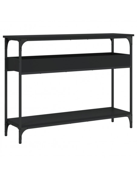 Tavolo Consolle con Ripiano Nero 100x29x75cm Legno Multistrato