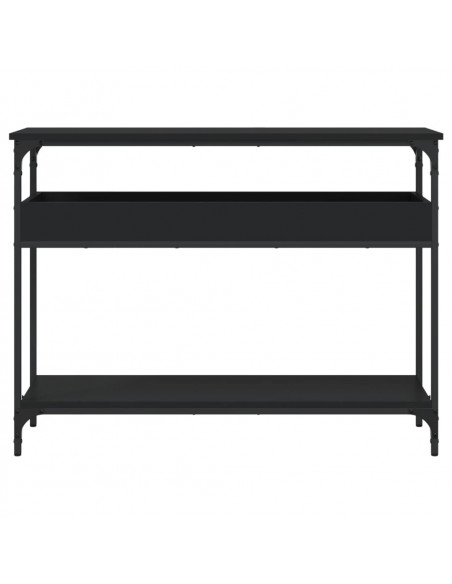 Tavolo Consolle con Ripiano Nero 100x29x75cm Legno Multistrato