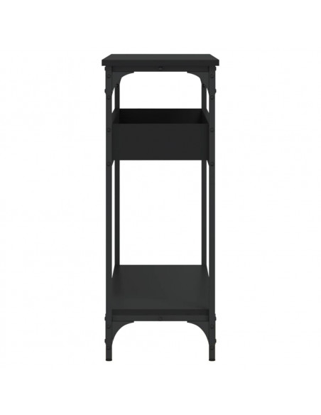 Tavolo Consolle con Ripiano Nero 100x29x75cm Legno Multistrato