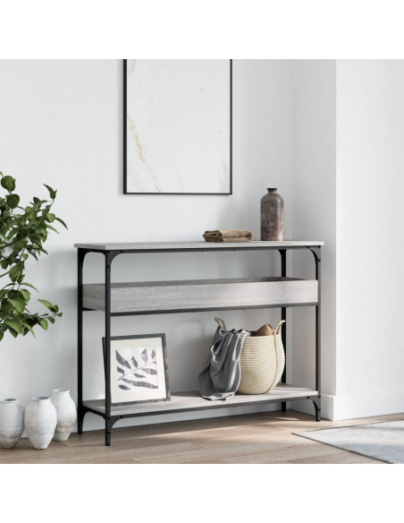 Tavolo Consolle Ripiano Grigio Sonoma 100x29x75cm Multistrato