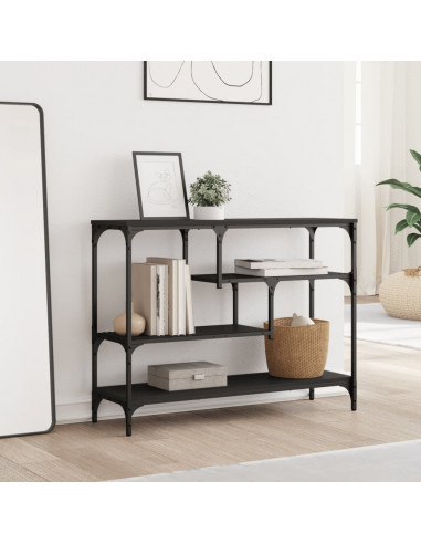 Tavolino Consolle Nero 100x30x75 cm in Legno Multistrato