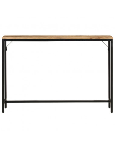 Tavolo Consolle 110x30x75cm Legno Massello Mango Grezzo e Ferro