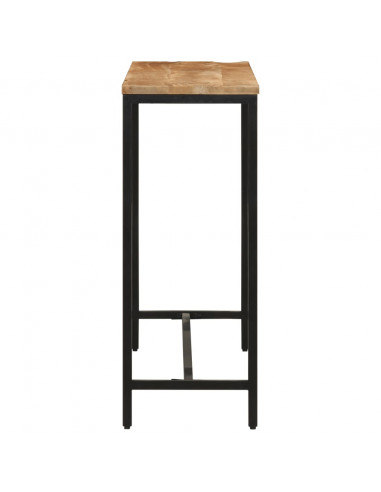 Tavolo Consolle 110x30x75cm Legno Massello Mango Grezzo e Ferro