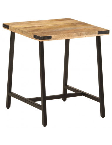 Tavolino 45x45x50cm in Legno Massello di Mango e Ferro