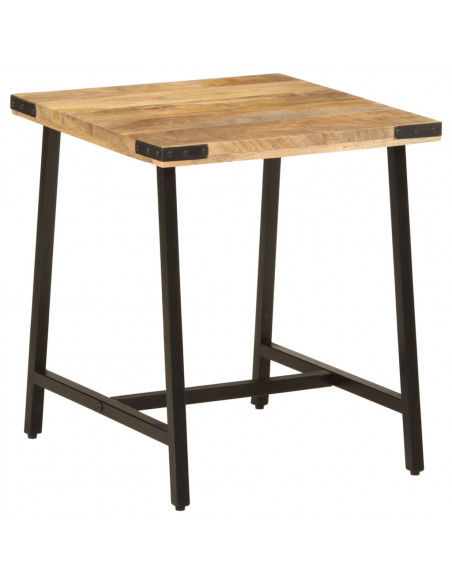 Tavolino 45x45x50cm in Legno Massello di Mango e Ferro