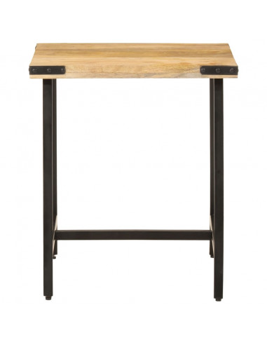 Tavolino 45x45x50cm in Legno Massello di Mango e Ferro