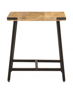 Tavolino 45x45x50cm in Legno Massello di Mango e Ferro 2