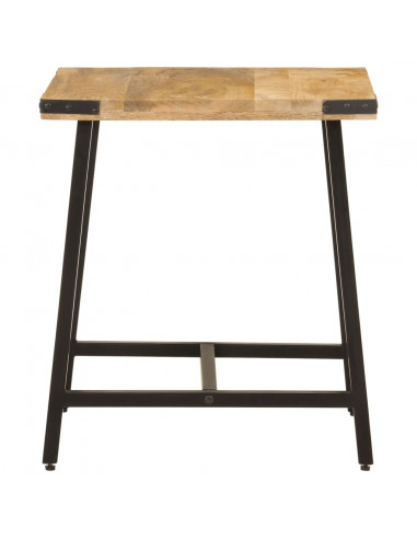 Tavolino 45x45x50cm in Legno Massello di Mango e Ferro