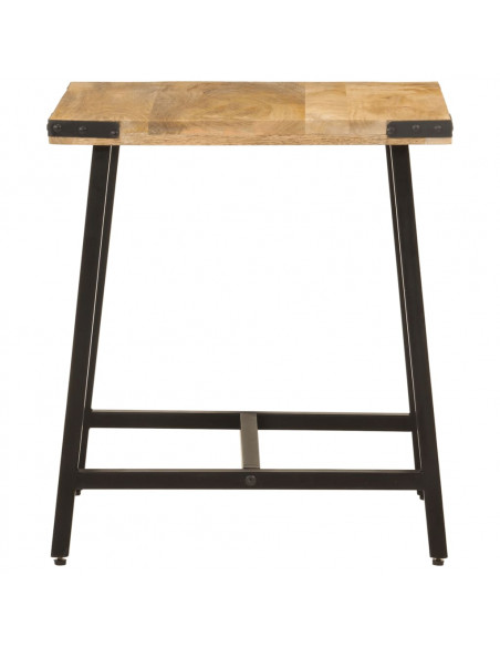 Tavolino 45x45x50cm in Legno Massello di Mango e Ferro