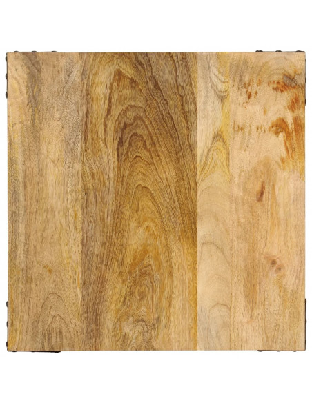 Tavolino 45x45x50cm in Legno Massello di Mango e Ferro