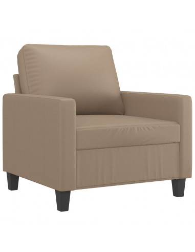 Poltrona con Poggiapiedi Cappuccino 60 cm in Similpelle