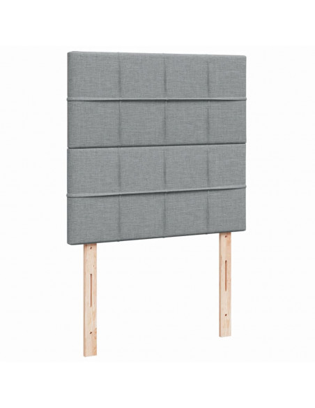 Giroletto a Molle con Materasso Grigio Chiaro 90x200 cm Tessuto