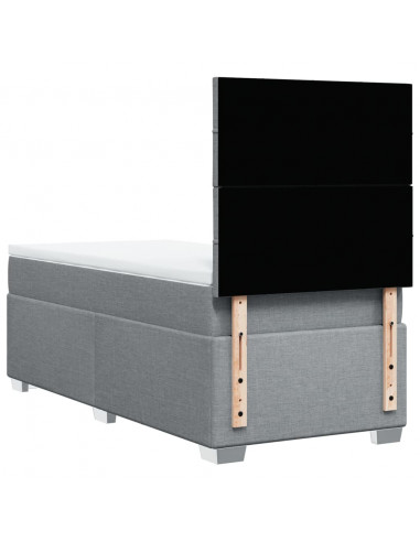 Giroletto a Molle con Materasso Grigio Chiaro 90x200 cm Tessuto