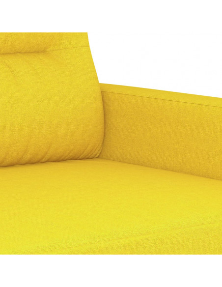 Set di Divani 2 pz con Cuscini Giallo Chiaro in Tessuto
