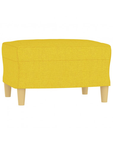 Set di Divani 3 pz con Cuscini Giallo Chiaro in Tessuto