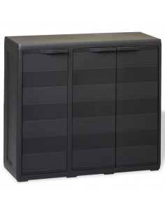 Armadietto da Giardino a 2 Ripiani Nero 2