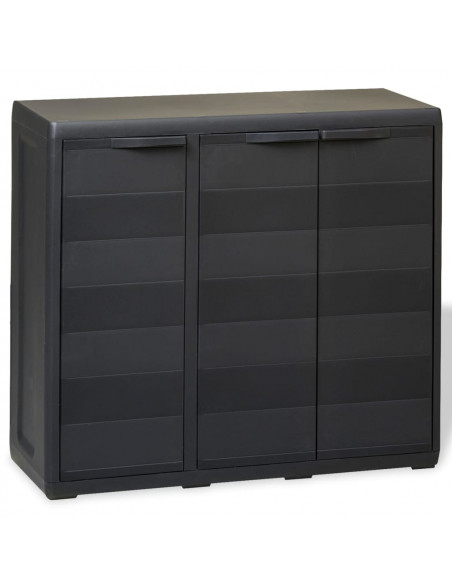 Armadietto da Giardino a 2 Ripiani Nero